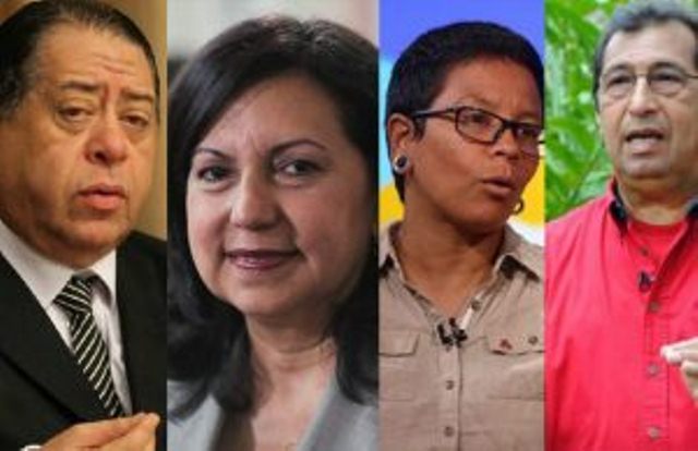 Bladimir Lugo, Tania D Amelio, Ramón Vivas, Adán Chávez, Francisco Ameliach, Erika Farías, Carmen Meléndez y Hermánn Escarrá,
