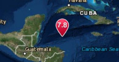 En el mar, al norte de Honduras, se produce terremoto de magnitud 7,6