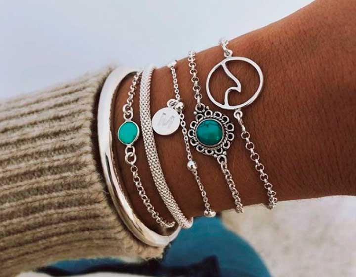 pulseras con minerales y piedras semipreciosas